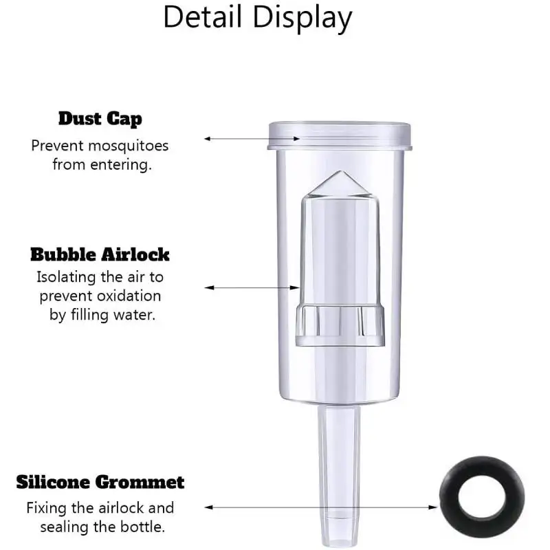 Plastic Airlock Homebrew Airlock Set with Silicone Grommets for Preserving Brewing Making Wine Fermenting Sauerkraut Kimchi