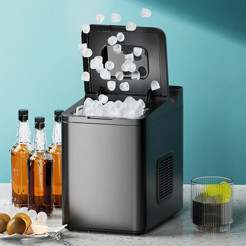 Ice maker Electric bullet-cylindrical Ice machine 7mins Fast Icing 33lb/24h Bullet-Shape Ice Low Noise for Home Bar