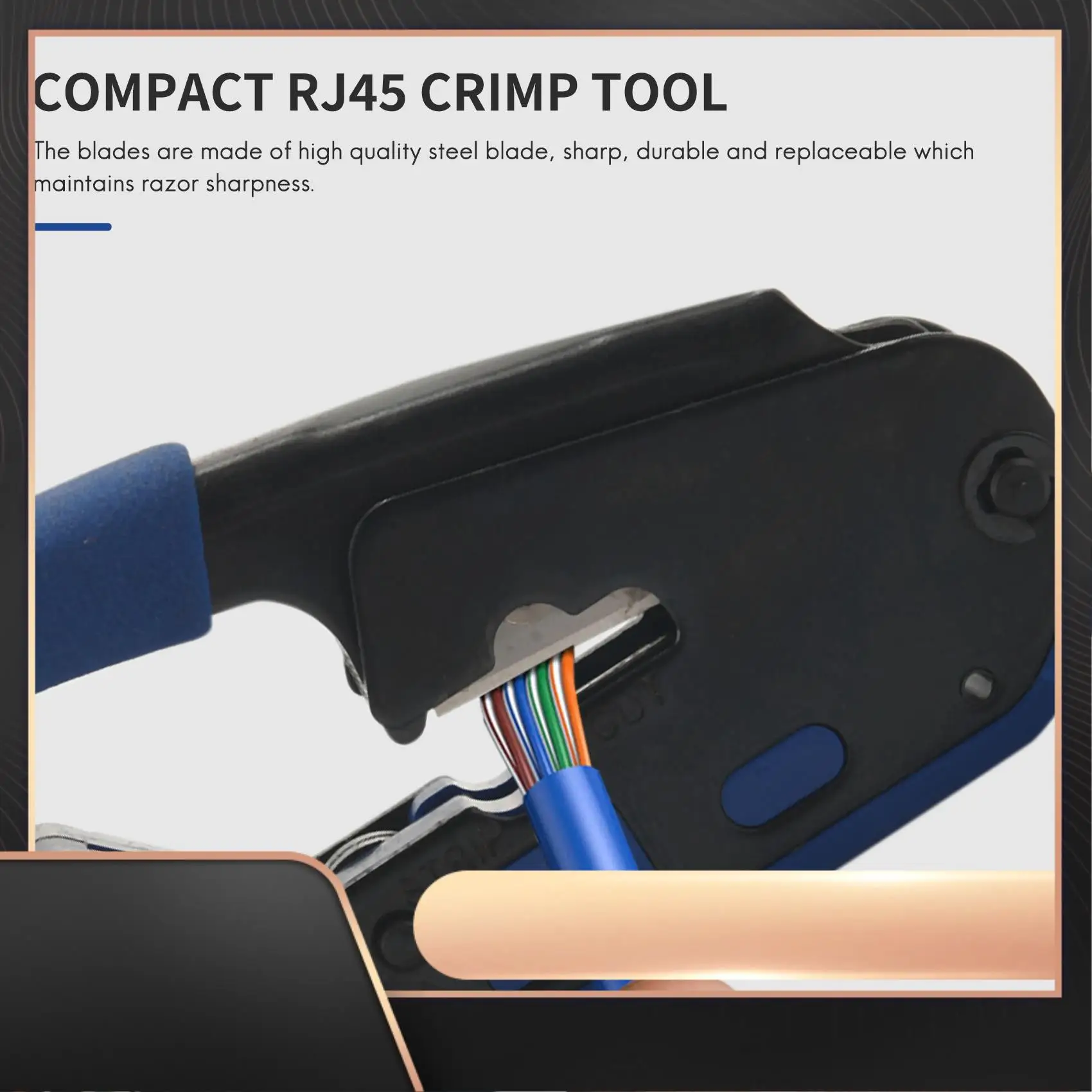 

Тестер сетевого кабеля RJ45, набор инструментов для обжима CAT5 CAT5E CAT6, набор инструментов для обжима, 50 шт. разъема RJ45 CAT6