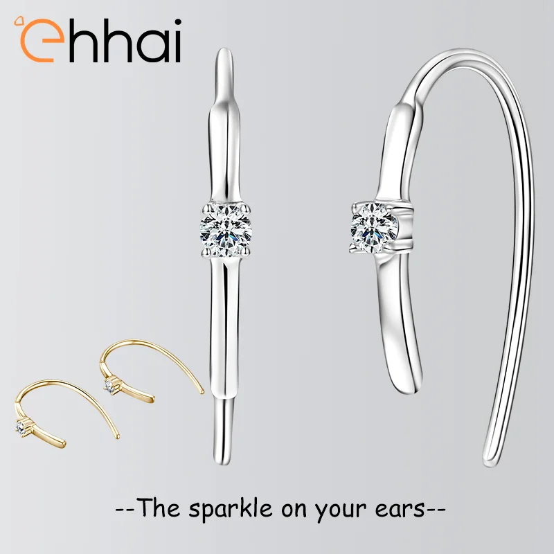 

Ehhai 2.5mm Round Cut Moissanite Hook Stud Earrings for Women Real 925 Sterling Silver Piercing Earring Fine Jewelry Gift Aretes