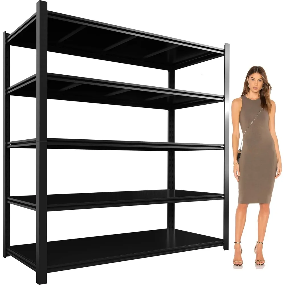 

48.2" W Garage Shelving 3000LBS Storage Shelves Heavy Duty Garage Storage Shelves Adjustable 5 Tier Metal Shelves for Storage In