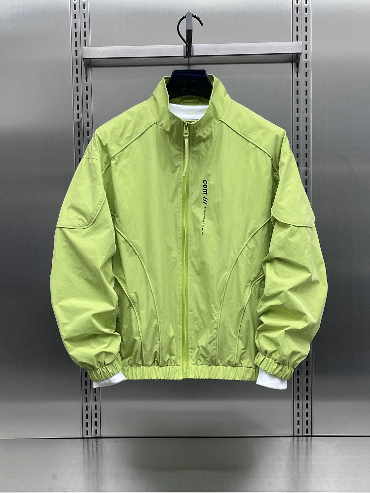 

Мужская тонкая демисезонная куртка-бомбер с воротником-стойкой, защита от солнца, полиэстер, нейлон, композитное волокно