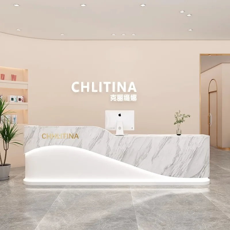Hospital Counter Reception Desks Service Modern Checkout Rostrum Shop Reception Desks Standing Bureau Meuble Luxury Furniture