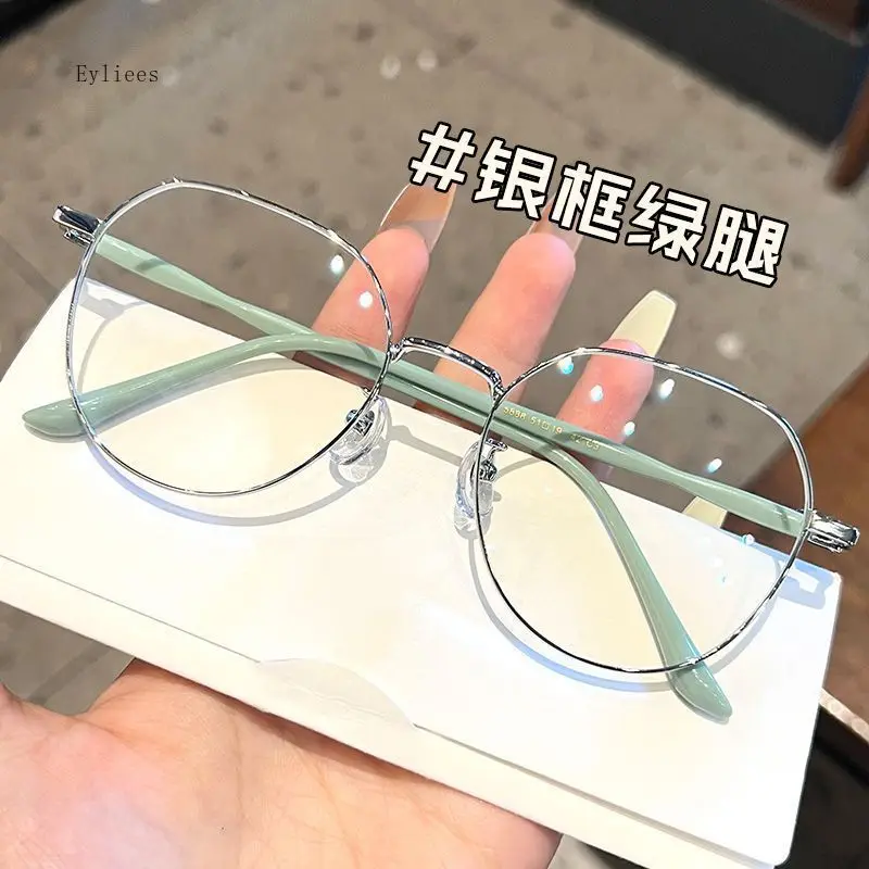 Fashion Trend Round Frame Short-sight Eyewear Anti Blue Light Blocking Myopia Glasses Finished Minus Eyewear Diopter 0 TO -4.0