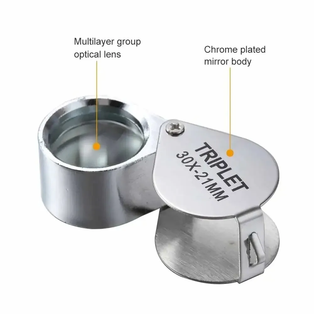 New 10X Jewelry Loupe Portable Foldable Pocket Loupe Magnifier Appraisal of Antiques Reading Magnifiers