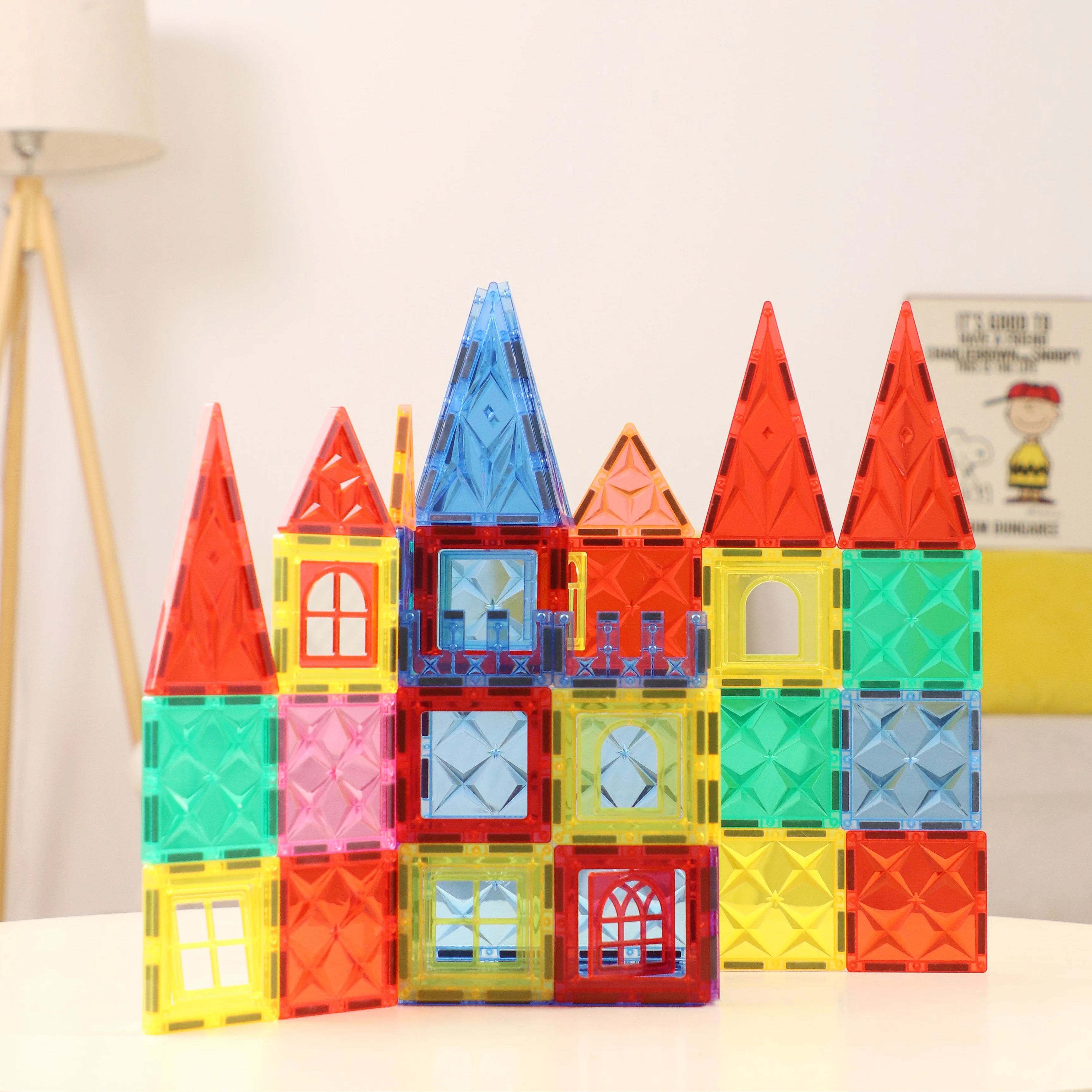 42/50/60/75/114 pezzi Set di piastrelle da costruzione per bambini, blocchi magnetici Forme Giocattoli per i più piccoli, magnetico 3D trasparente colorato