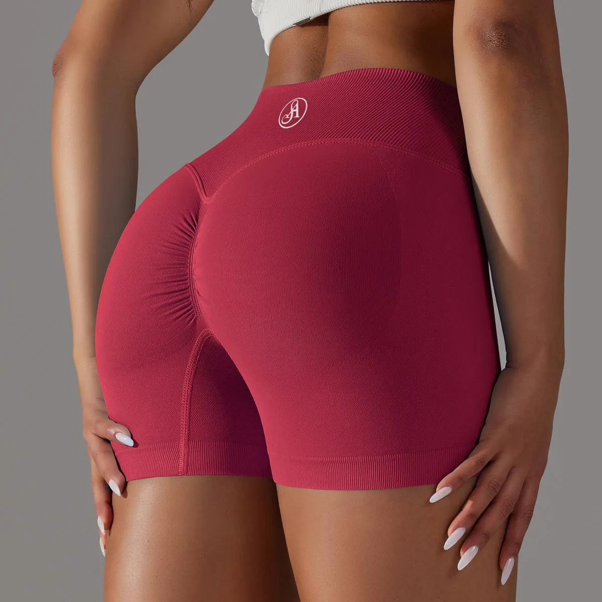 Allure The Brand Damskie Szorty Sportowe z Wysokim Stanem do Ćwiczeń Fitness Yoga Gym Push Up Legginsy do Jogi Scrunch Butt Bezszwowe Szorty Sportowe