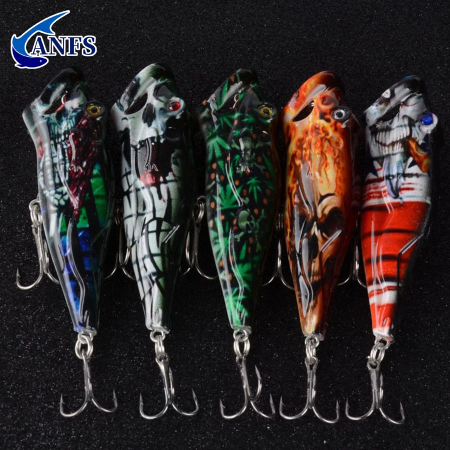 1Pcs Skull Fishing Lure Cool Popper Artificial Swimbait Fishing Tackle