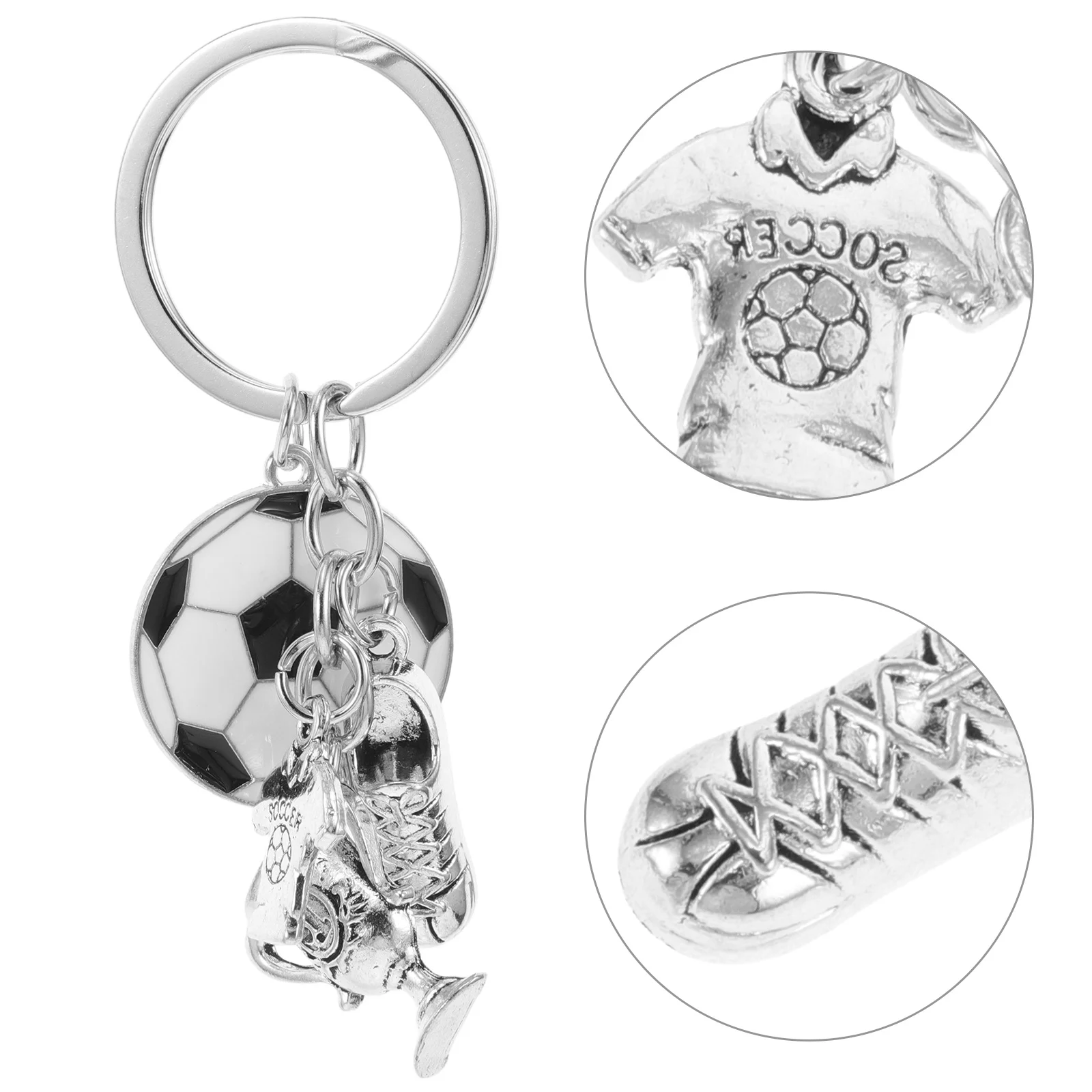 

Soccer Theme Keychain Trophy Style Metal Keychain for Sports Lovers Detailed Football Pendant for Keys Bags Fan Accessories