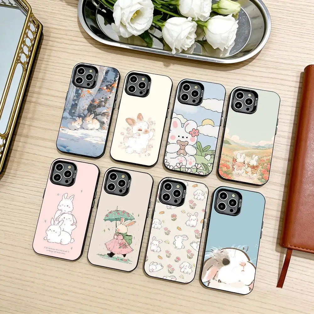 

C-Cute R-Rabbit Phone Case For iPhone17,16,15,14,13,12,11 Plus,Pro Max Black Candy silver phone case