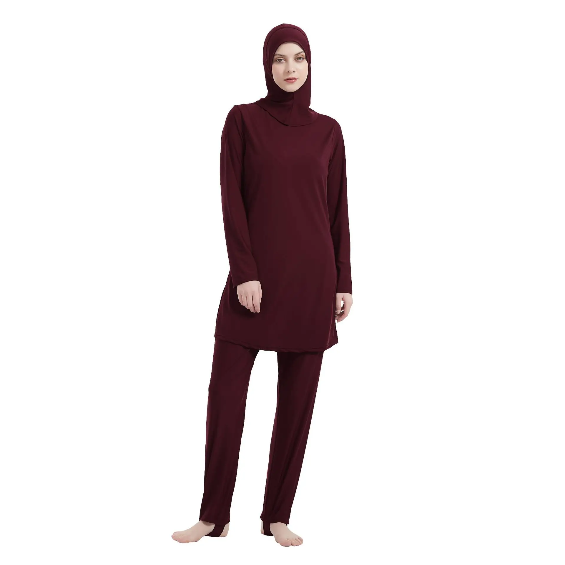 3 uds modesto Burkini Femme Musulmane conjunto De cubierta completa traje De baño musulmán mujeres Maillot De Bain Hijab traje De baño Islam traje De baño