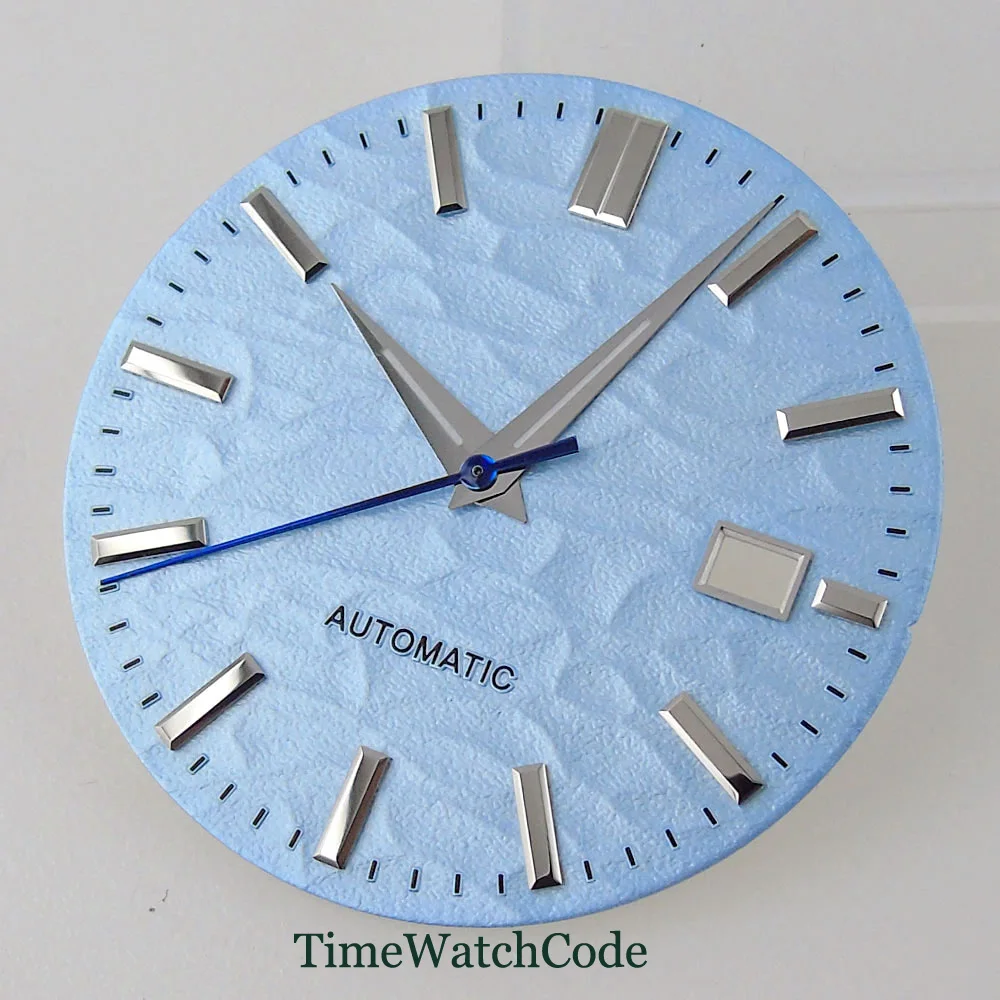 33.5mm Blue Watch Dial Face Accessories Not Luminous Fit for NH35A NH36A Automatic Movement Date Window