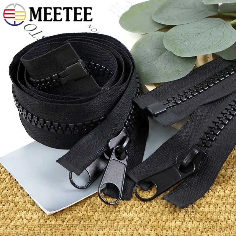 

1/2Pcs 10# Resin Zipper 100-500cm Open-End Double-Slider Tent Down Sleeping Bags Closure Zippers Repair Kits Sewing Accessories