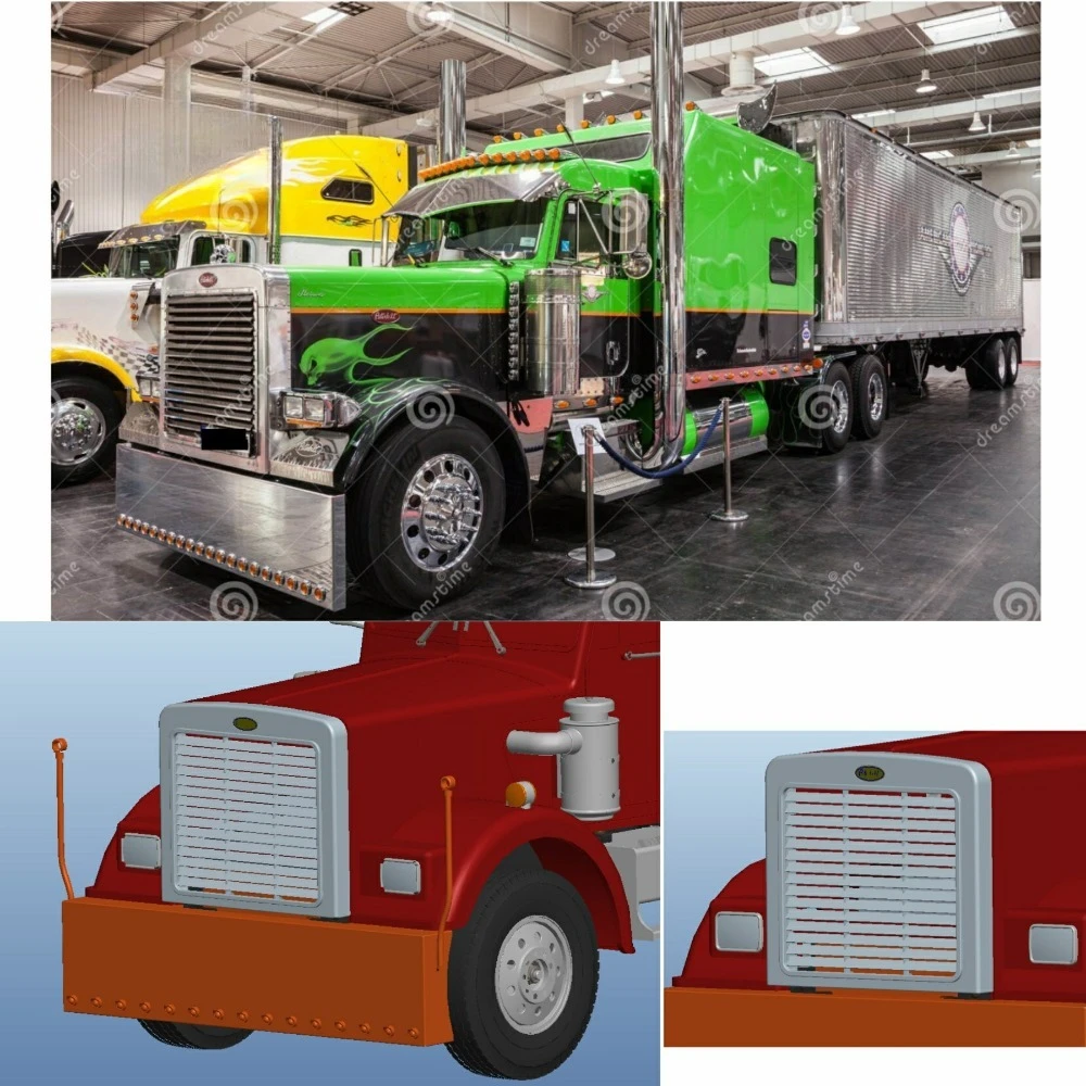 

Передняя решетка из алюминиевого сплава с ЧПУ, декоративная сетка для 1/14 Tamiya RC Самосвал King Hauler 56344 56301, автомобильные аксессуары Peter Bilt