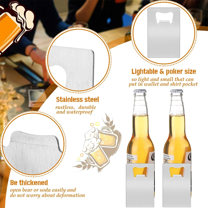 40Pcs Credit Card Bottle Opener Stainless Wallet Beer Opener