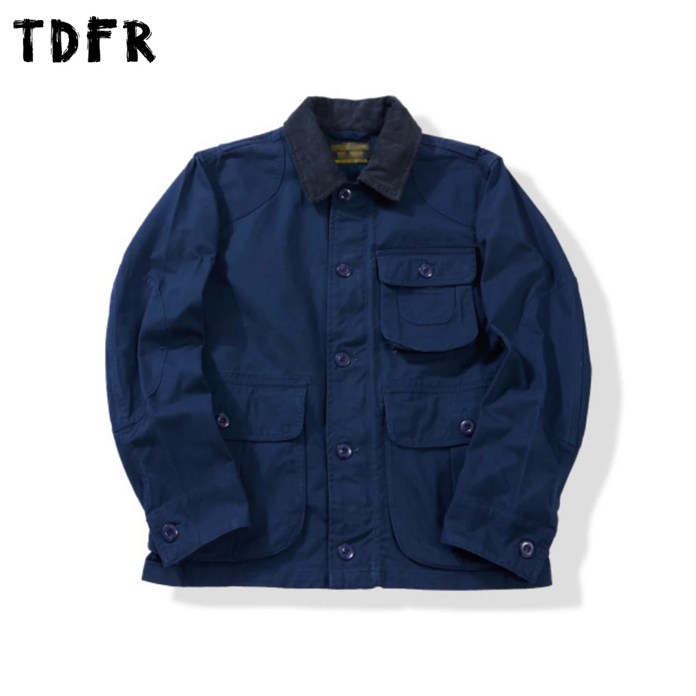 

Мужская куртка-карго с несколькими карманами, осенне-зимняя свободная однобортная куртка в стиле сафари с лацканами и длинными рукавами, мужская