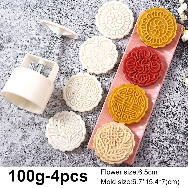 1 Set DIY Backform für Mondkuchen, Handpresse-Keksstempel, Mondform für Kuchendekoration, Gebäck-DIY-Werkzeug, Backzubehör, Bar-Tool, Mittelherbstfest