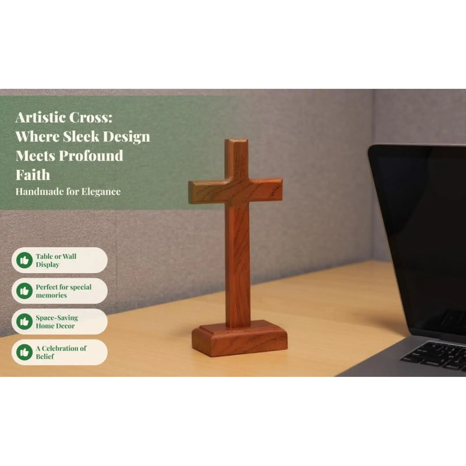 Wooden Cross Decoration Bless Our Family Crafts Christian Jesus Cross Catholic Crucifix for Office Farmhouse Church Indoor Gifts