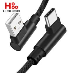 5A USB type c Fast charge Cable 90 Degree Phone Charger Cable USB Type c Charging Cable For Xiaomi Redmi Huawei Android Charger