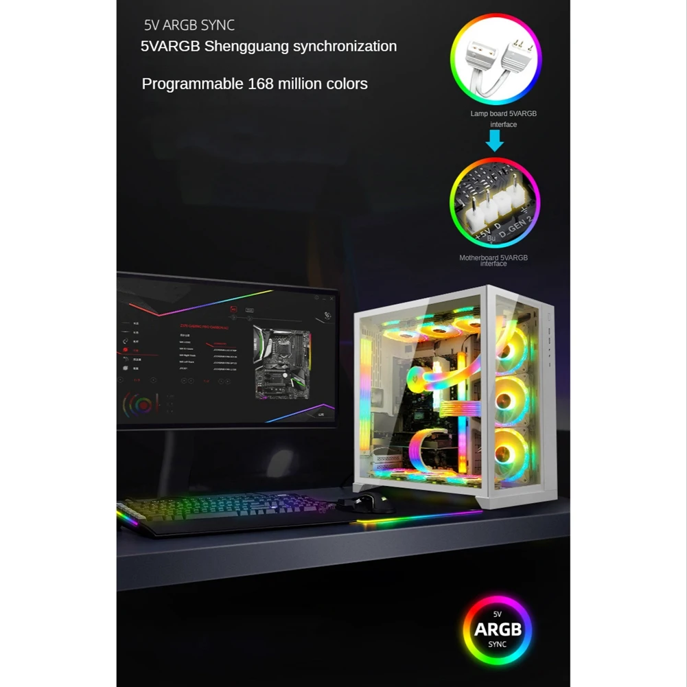 Placa de luz luminosa ARGB para chasis de placa base, AL300, 3 pines, 4 pines, 8P, 24 Pines, línea decorativa