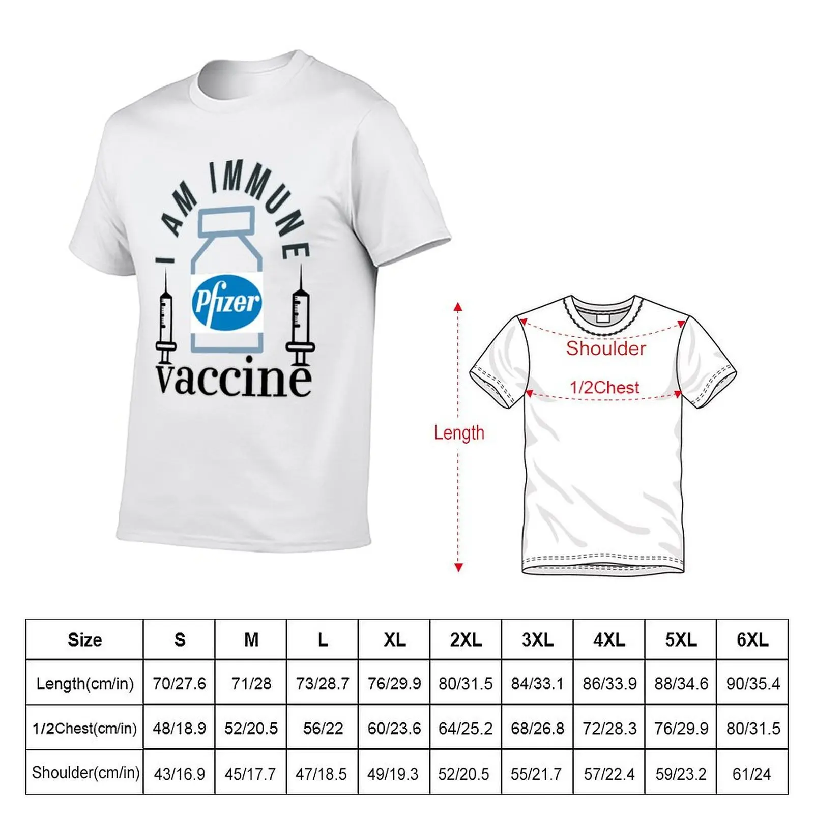 Pfizer Vaccine immunity T-Shirt t shirt man plain t shirt man casual T-Shirt