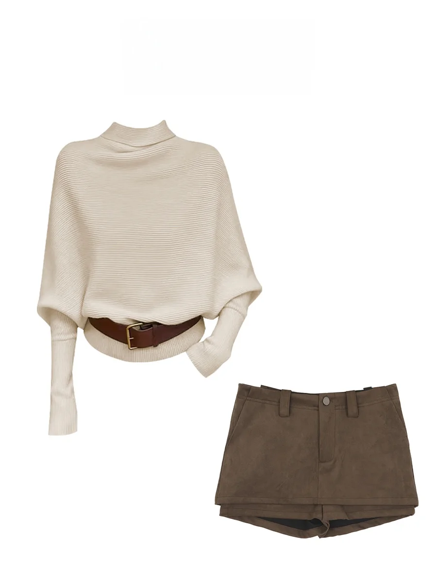

Parkyeon Gentle Knitwear Sweater Set Women's Long Pants Coffee Color Autumn Winter Fashion Design Korean Style Warmth Clothing