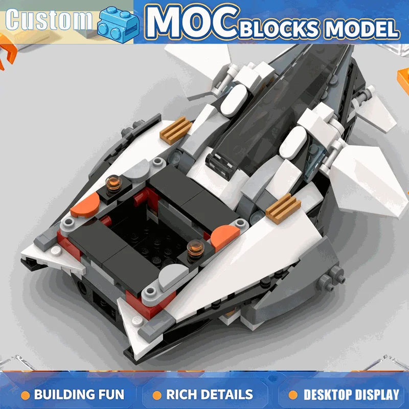 225PCS White Gray Galaxy Cargo Spacecraft Building Blocks Sci Fi Vehicle Model Assembly Creative Display Collection Puzzle Gift