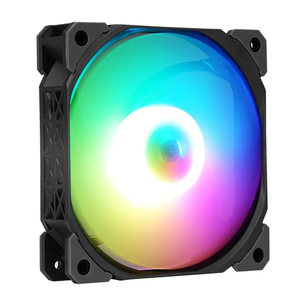 Imagem -03 - Sama Cpu Cooler Pinos Ajustável 120 mm Ventilador de Refrigeração Rgb pc Ajustar Velocidade Duplo Halo Cooler Argb Ajustável Case do Computador Ventilador