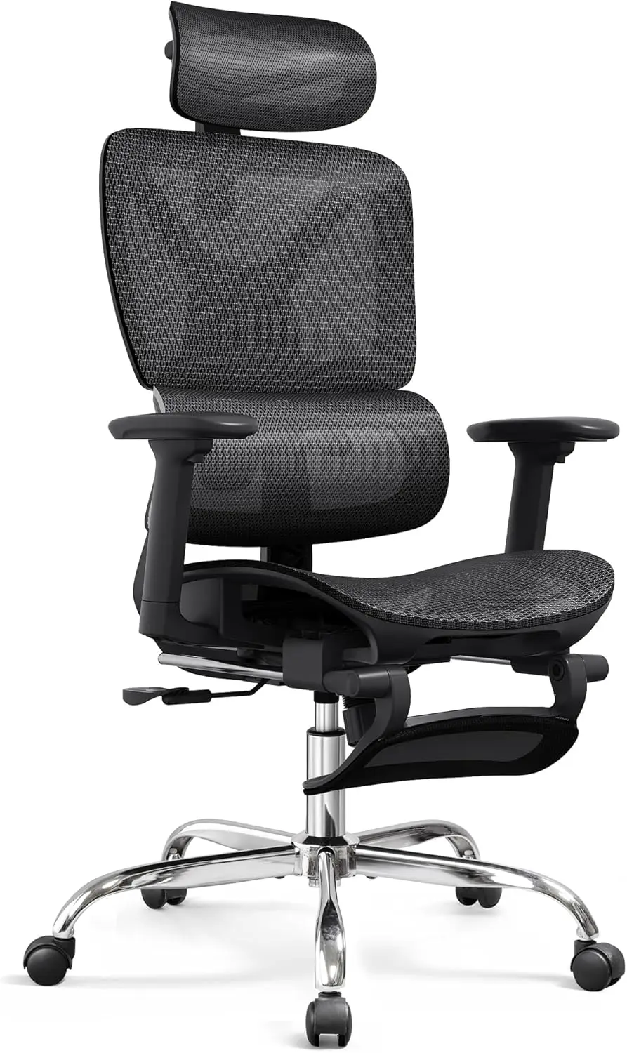 Ergonomic Mesh High Back Office Chair Footrest Heavy Duty Reclining Swivel Lumbar Support Home Office, Customized