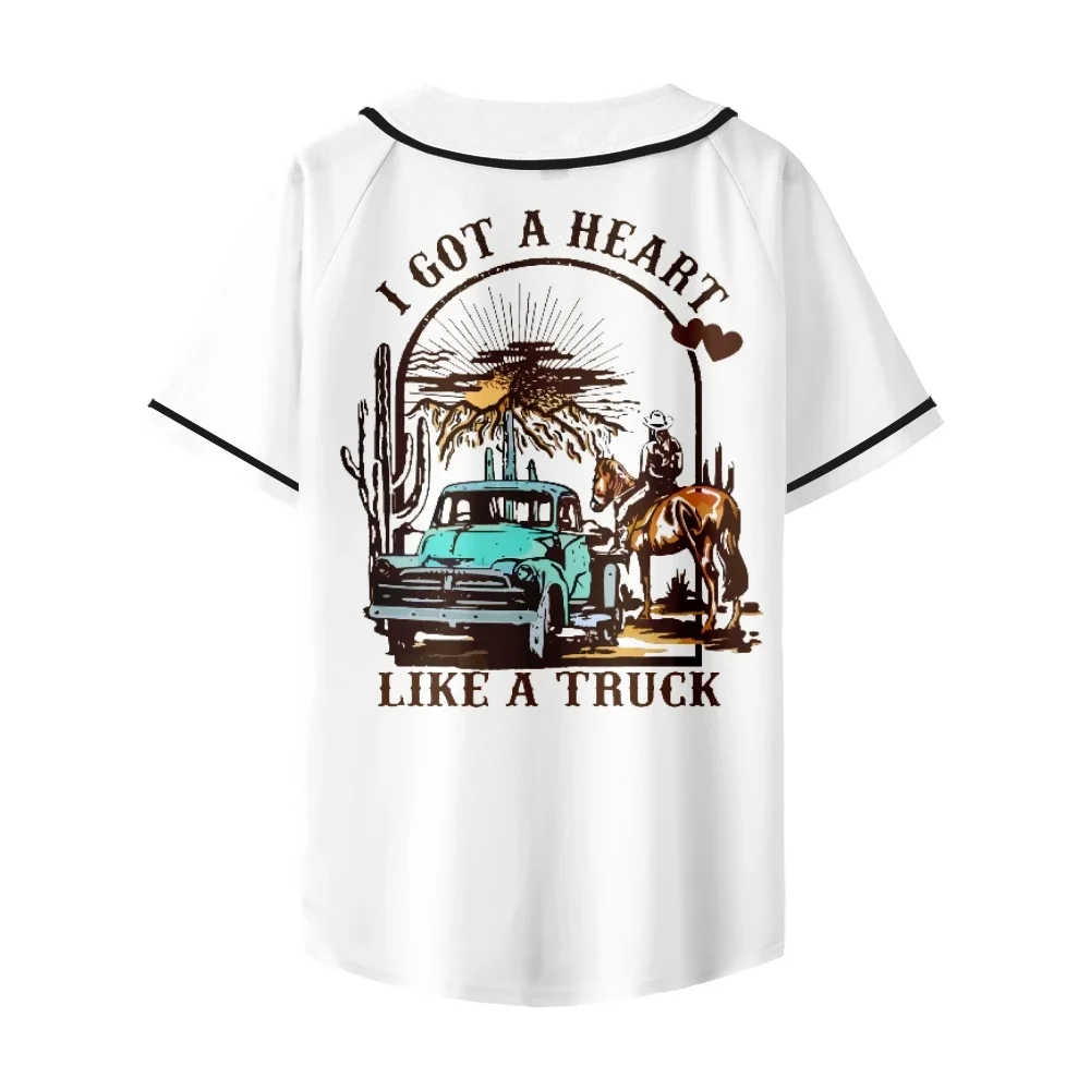 Lainey Wilson I Got A Heart Like A Truck Baseball T-shirt Women/Men Fashion Summer Short Sleeve Graphic Tees Baseball Jersey