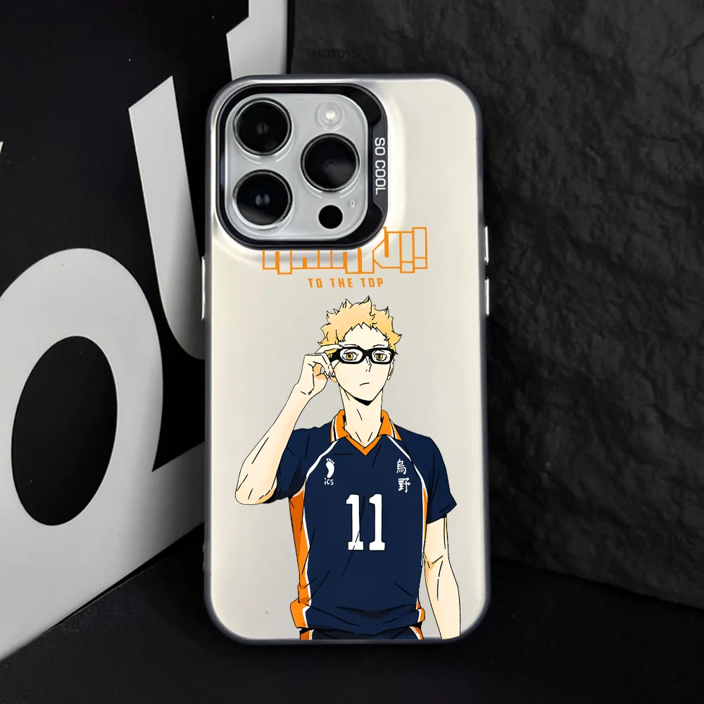 Kei Tsukishima Haikyuu Anime Phone Case IMD Color Silver Shell For IPhone 16 15 14 13 12 Pro Max Plus
