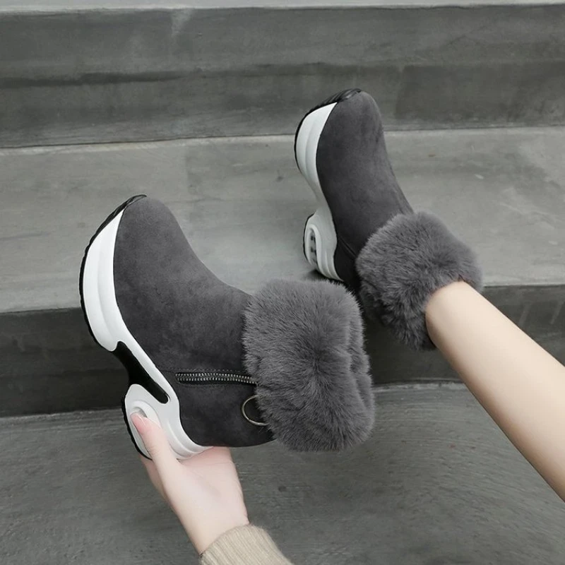 Women Ankle Boot Warm Plush Winter Shoes for Woman Boots High Heels Ladies Boot Women Snow Boots Winter Shoes Height Increasing