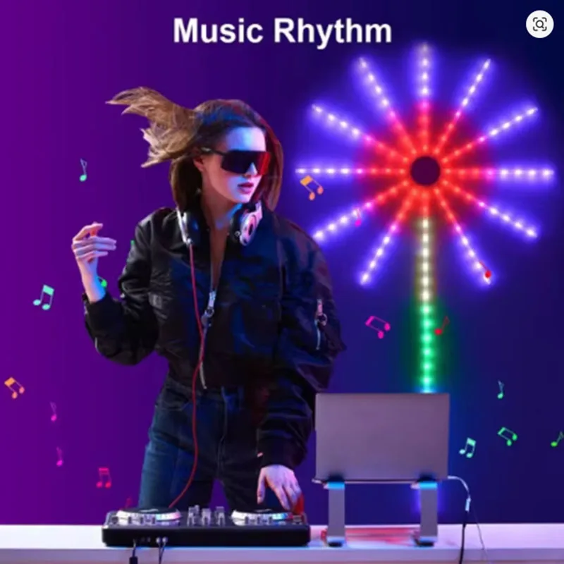 New Firework Lights String Bluetooth APP Control Sync Music USB 5V Dream Color Light Garland Wedding Party Christmas Decor