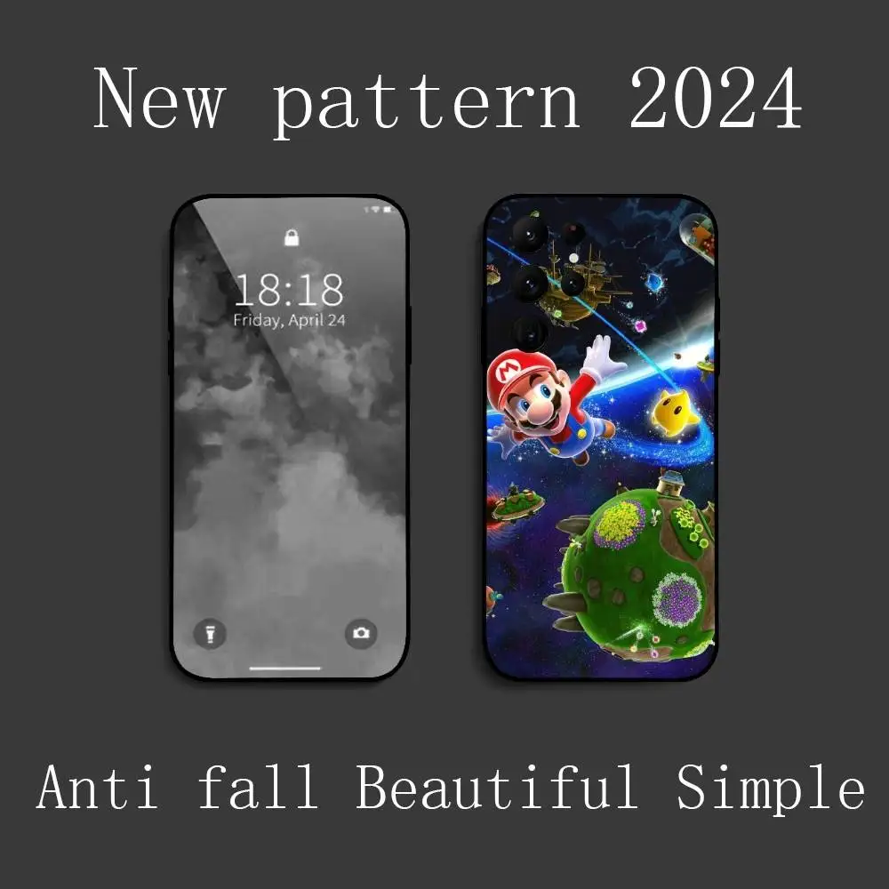 Funda de teléfono Game S-Super m-mario para Samsung Galaxy S25 S24 S22 S23 Ultra S21 S20 Plus 5G, funda suave completa antideslizante esmerilada