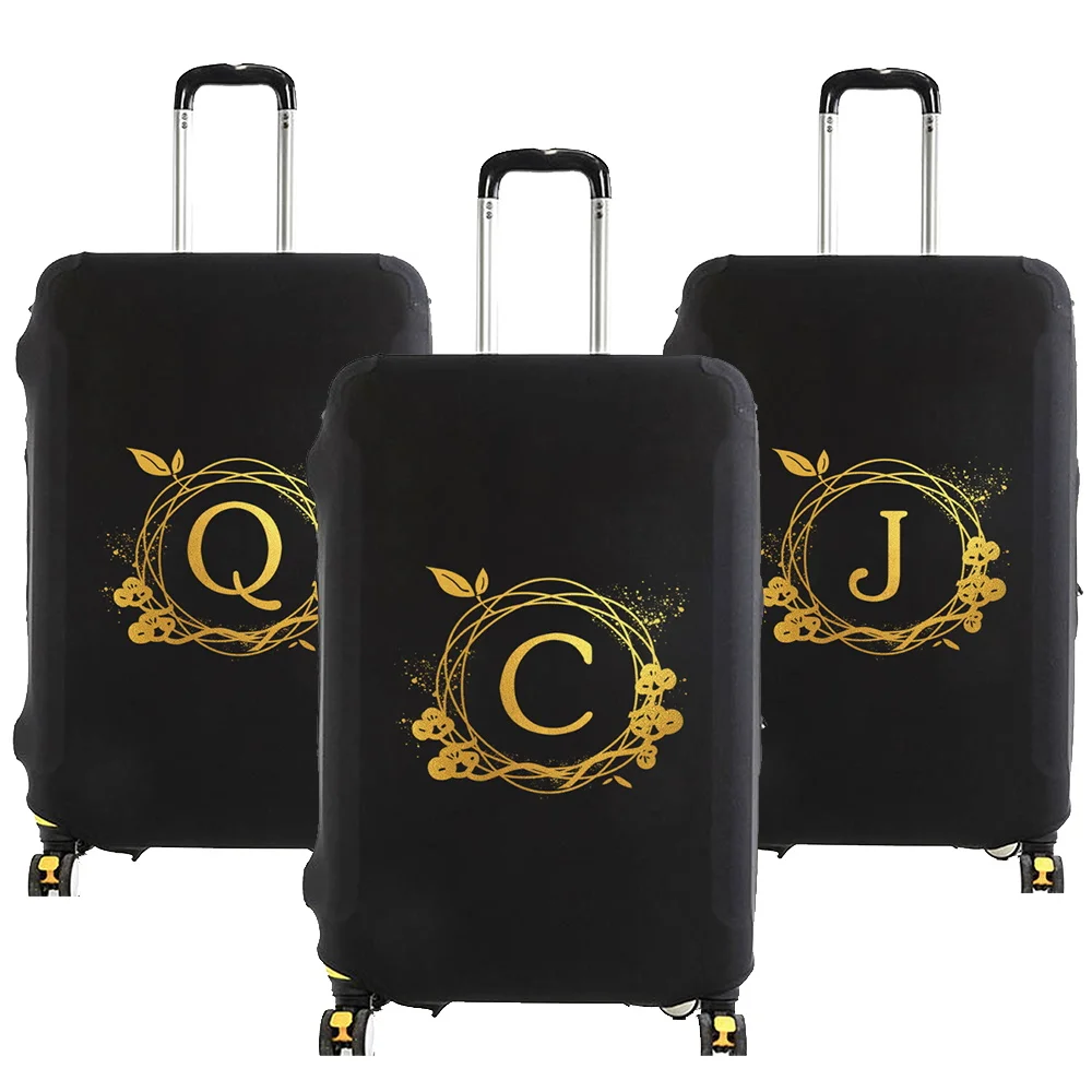 Luggage Case Suitcase Protective Cover Wreath Letter Name Pattern Travel Elastic Luggage Dust Cover Apply 18-32 Suitcase