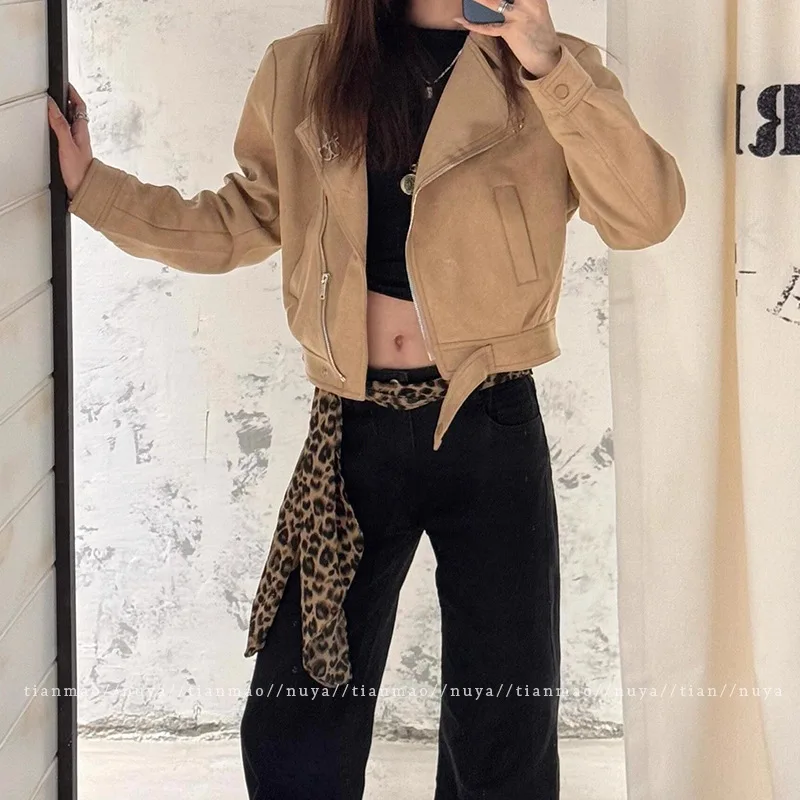 180 سنتيمتر الحلو الشرير الفهد الشريط وشاح تنوعا طبقات حزام الرقبة Y2K الشارع الشهير المختنق وشاح قابل للتعديل الخصر التعادل للسراويل #4