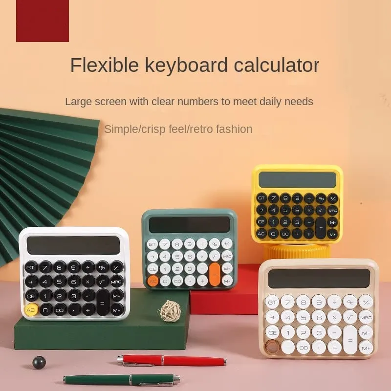 12 Digit Calculator Desktop Large LCD Display Calculator Sensitive Button Financial Calculator with Automatic Sleep