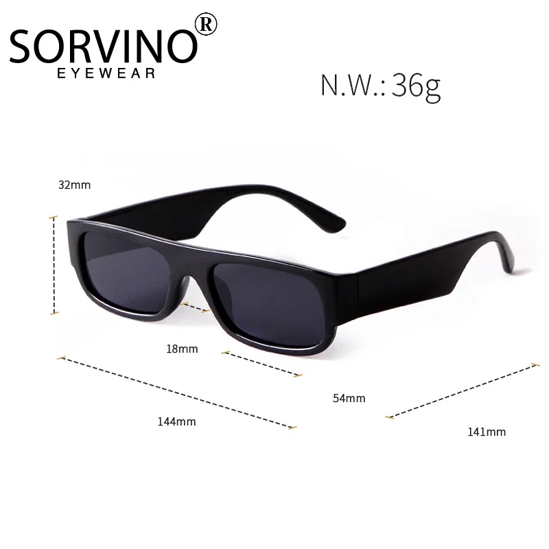 نظارات شمسية مستطيلية للنساء من SorVINO-Vintage ، ظلال ألوان الحلوى ، نظارات مربعة ، UV400 ، برتقالي ، أسود ، أخضر ، موضة عصرية