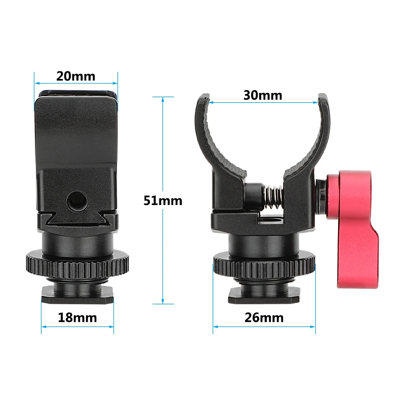 CAMVATE Crab Clamp with Shoe Mount Adapter Cold Shoe Mount Adapter for Rod / Pole / Table Edges Sized 0.8\