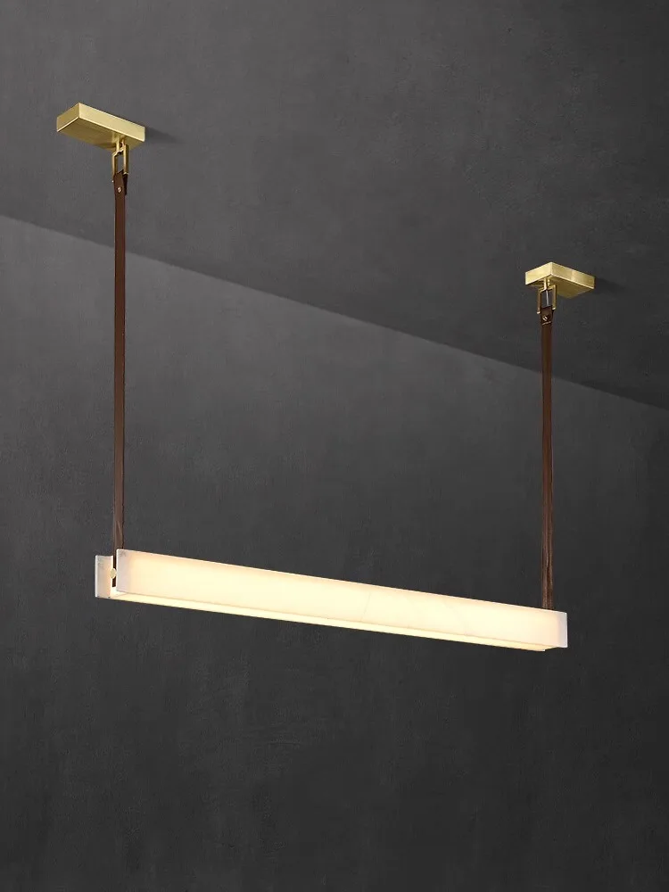 lustre de couro de marmore real minimalista lampadas suspensas decoracao luxuosa mesa de jantar moderna 2024 01