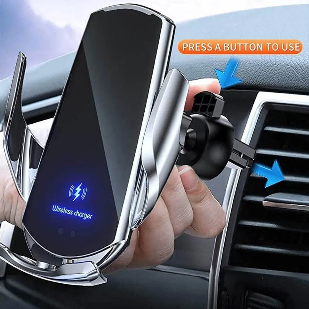 Q3 Smart Sensor Car Phone Wireless Charger 15W Fast Charging Auto-Clamping Car Phone Holder for iPhone and All Qi Enable Android