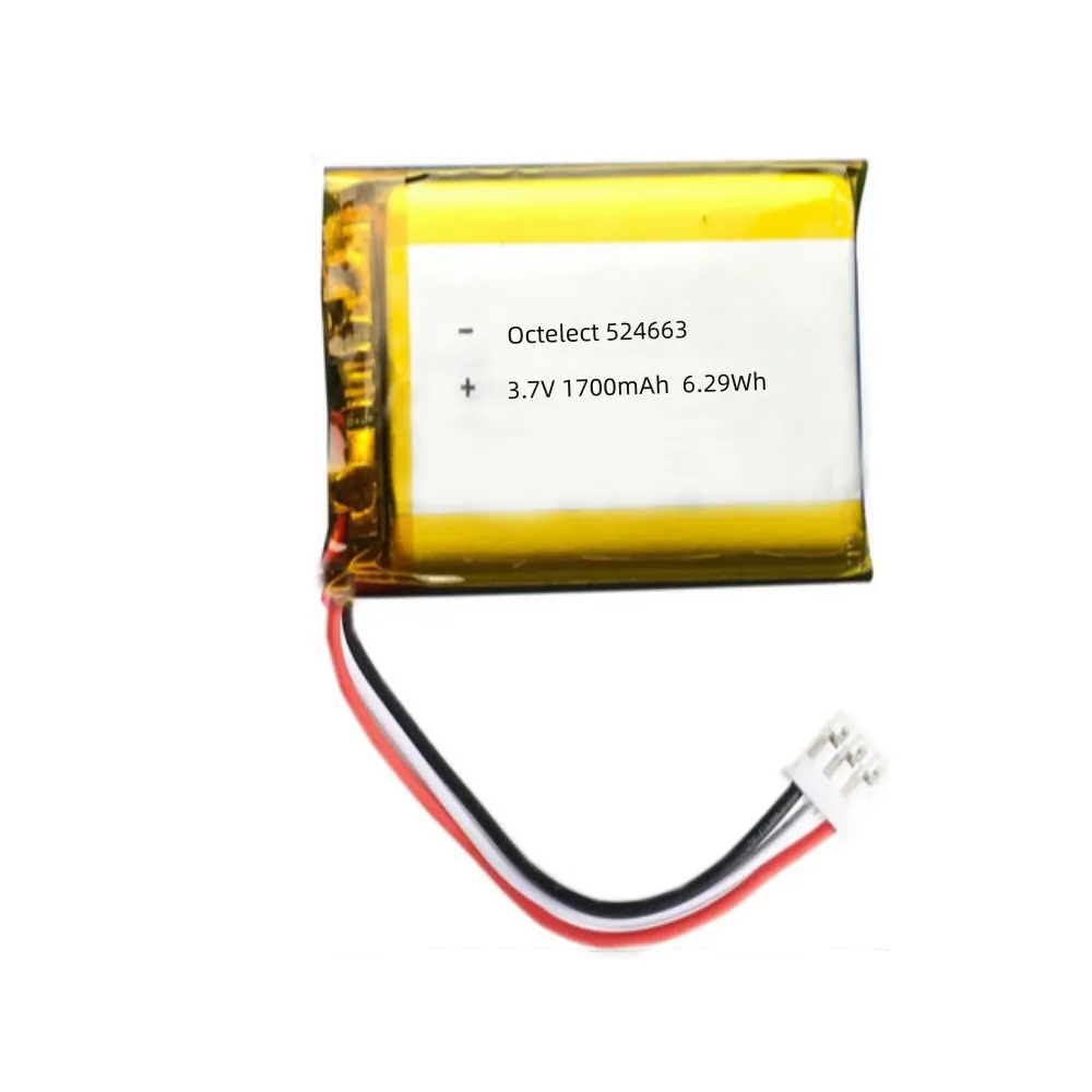 Octelect 3.7V 524663 6.29 Wh 1700mAh Battery Replacement  for Lotoo Paw 5000MK2