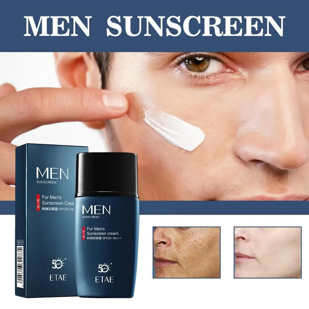 Spf 50+ Men's Sunscreen for Face Body Sun Block Refreshing Moisturizing Solar Blocker Protector Men Facial Sunscreen