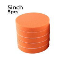 5pcs 5inch 125mm Car Buffing Polishing Pads Flat Foam Sponge Waxing Pad Kit Tool For Car Polisher Buffer Auto Care Buffing Pads