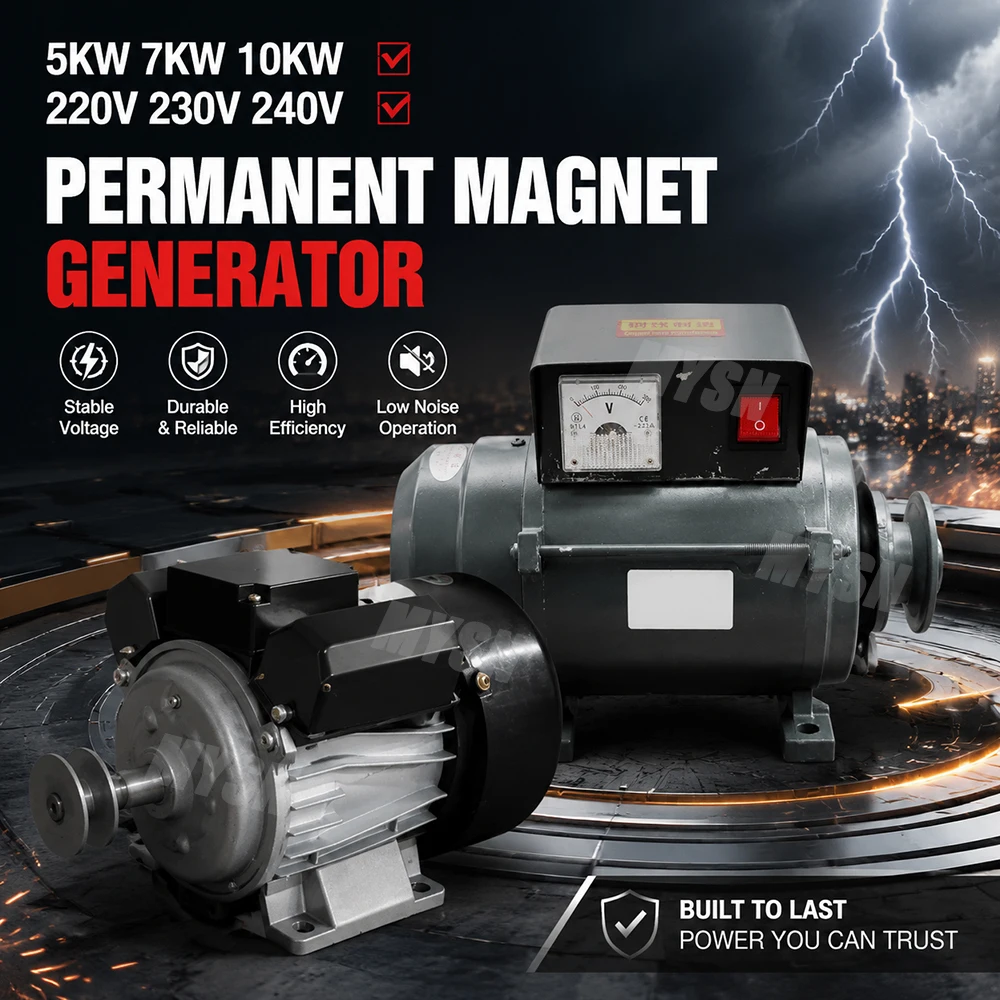 Power System 5000W High Efficiency Generator Kit 3KW 5KW 7KW Permanent Magnet Generator 220V 230V 240V with AC220VMotor for DIY