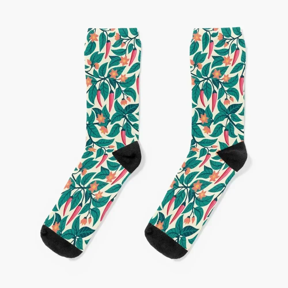 Hot Chilli Plant Growing Pattern Socks Run anime Socks For Women Men's