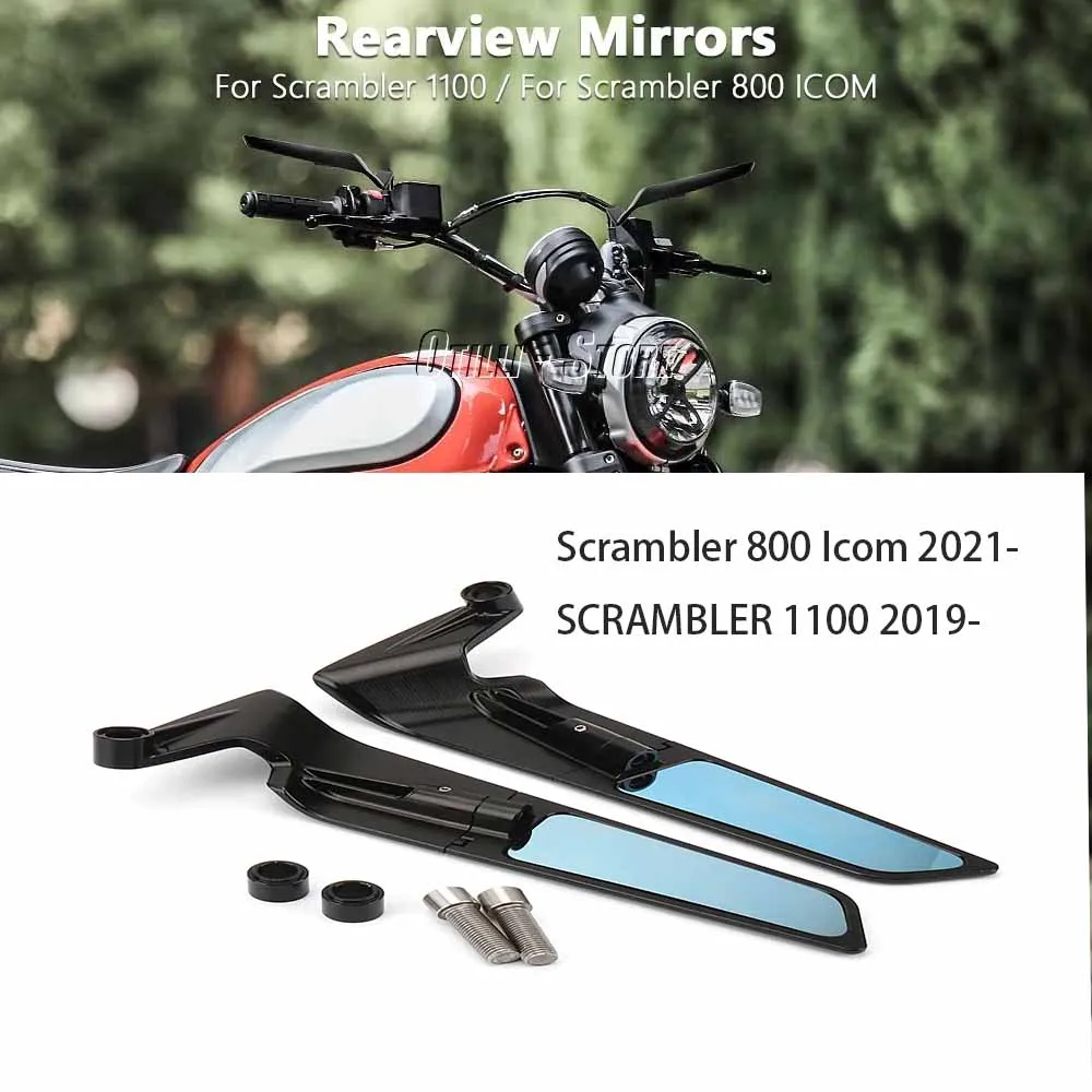

For Ducati Scrambler 1100 2019- SCRAMBLER 800 ICOM 2021- Anti-Glare Rearview Mirror 360° Adjustable Rear View Mirror Motorcycle