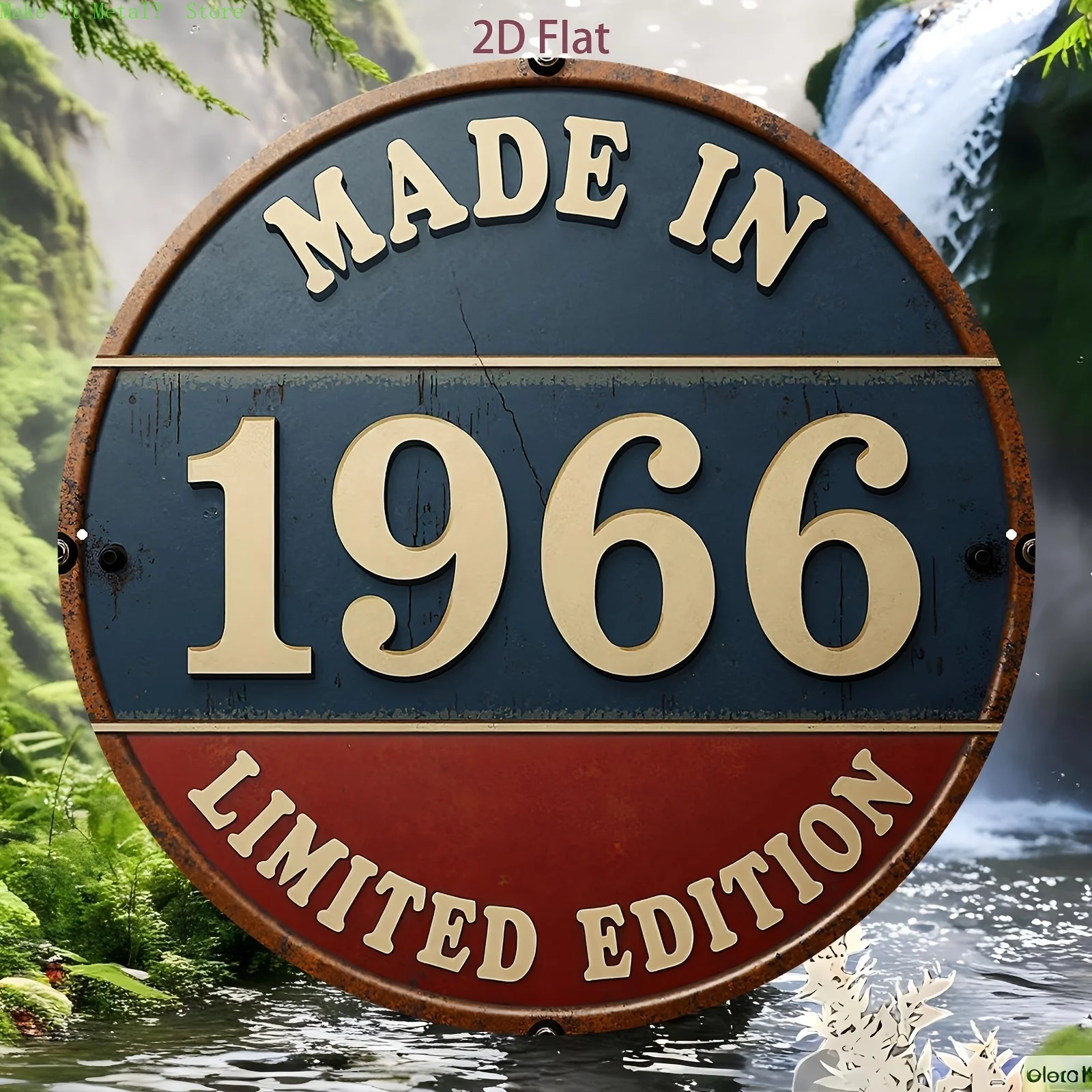 Vintage Made in 1966 Limited Edition Metal Tin Sign - Retro Wall Decor for Home & Man Cave