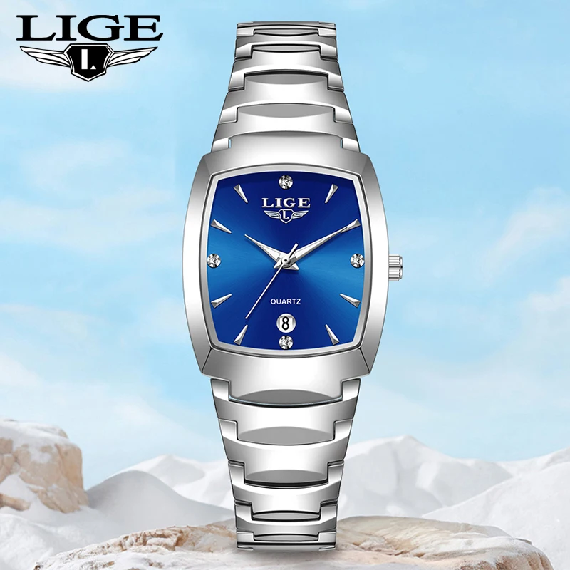 

LIGE 2025 новые женские часы, элегантные модные кварцевые наручные часы, 30 м, водонепроницаемые часы со стальным ремешком и датой, женские подарки Reloj Mujer