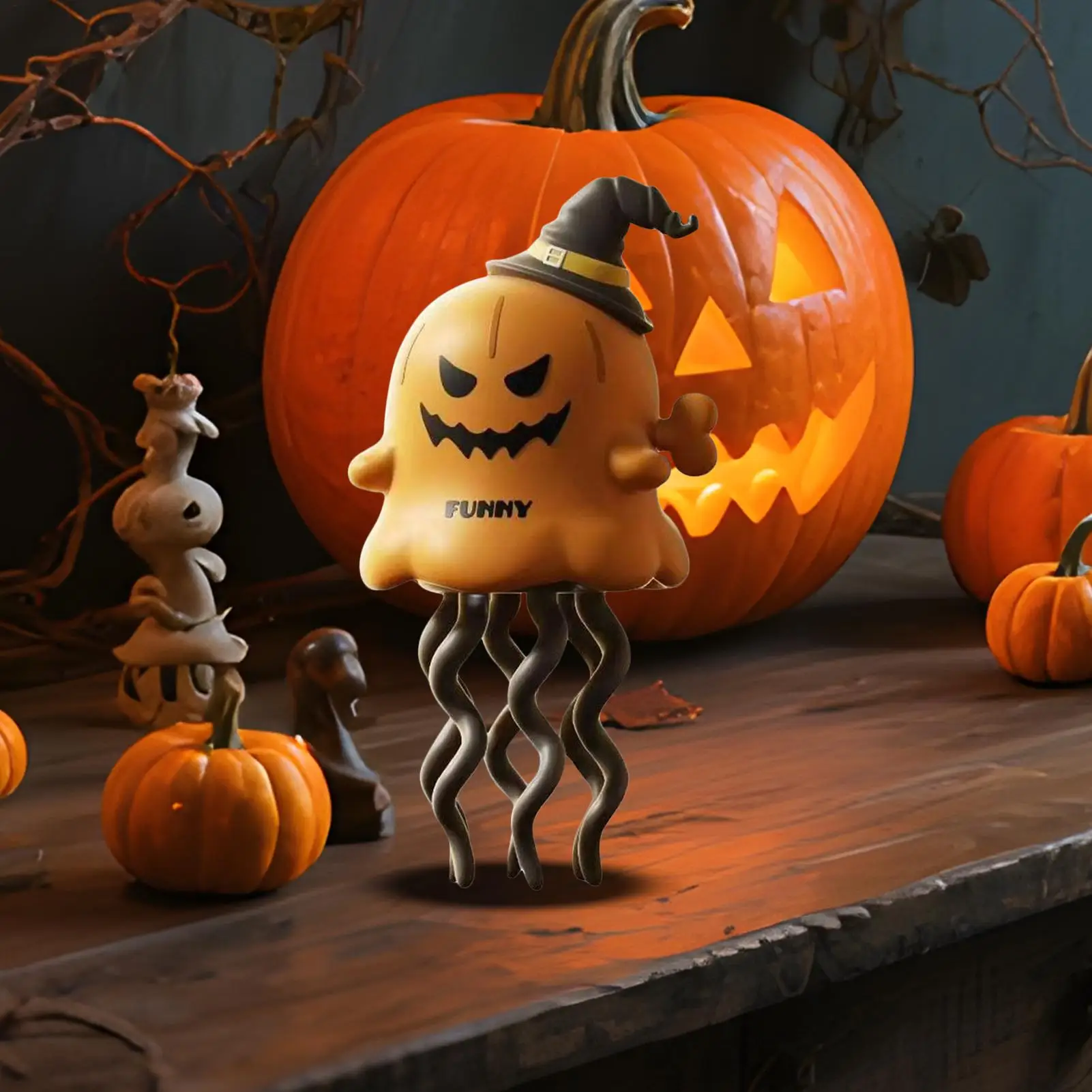 Uurwerk Speelgoed Dansende Spook Pompoen Uurwerk Figuur Kalmerende Metgezel Ontspannende Gak Joke Prop Voor Slaapkamer Nachtkastje Dashboard